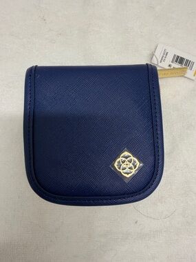 Kendra Scott Navy Women's Compact Travel Jewelry Case with Gold Accent